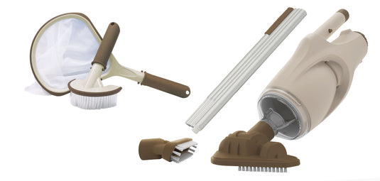 Boreal™ 05 Kit Vakum Kolam Bawah Air Isi Ulang dengan Kepala Suction & Sikat